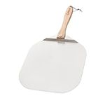 Chef Pomodoro Aluminum Metal Pizza Peel with Foldable Wood Handle for Easy Storage 16 x 14 Inch, Gourmet Luxury Pizza Paddle for Baking Homemade Pizza Bread