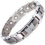 Smarter LifeStyle Elegant Titanium Magnetic Therapy Bracelet for Men And Women, Pain Relief for Arthritis and Carpal Tunnel - Magnetic Bracelets for Men And Women, Women Mens Bracelet (Silver)