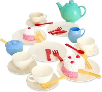 Casdon Tea Set | Colourful Toy Tea Party Set for Children Aged 3+ | includes 36 Pieces for The Best Tea Parties Around!