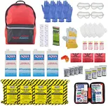 Ready America 70380 72 Hour Emergency Kit, 4-Person, 3-Day Backpack, Includes First Aid Kit, Survival Blanket, Emergency Food Portable Disaster Preparedness Go-Bag for Earthquake, Fire, Flood