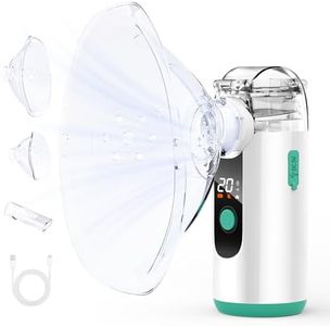 HITHINKMED Nebulizer Machine for Adults, Rechargeable Portable Mesh Nebulizer for Adults & Kids with LED Display, Auto Clean Function, Ultra Silent Handheld Nebulizer, Suitable for Home & Travel Use