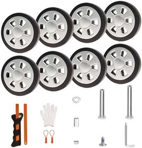 Luggage Wheels Replacement Set 8PCS Dia 2.2inch TPU Rubber Wheel Thick 12mm Smooth Silent Roller Fit 6mm&8mm Shaft Slot Full Set Repair Tool for 20-24in Suitcase Trolley Bag Drawbar Travel Box