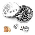 12 Piece Round Cookie Cutter Set, Donut Cutter Set, Stainless Steel Circle Biscuit Cutters Donut Cutter Set for Dough Pastry Biscuits English Muffins