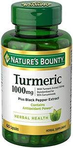 Nature's Bounty Turmeric Pills and Herbal Health Supplement, Supports Joint Pain Relief and Antioxidant Health, 1000mg, 60 Capsules