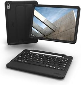 ZAGG Rugged Book iPad 11" (A16)/ 10.9" (Gen 10) Case - Durable Wireless Keyboard Case, Military-Grade Drop Protection, Multi-Device Pairing, Detachable Backlit Keyboard, Black