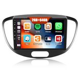 CAMECHO【2+64G】Android 13 Car Stereo for Hyundai I10 2007-2013 support Carplay&Android Auto, 9 Inch Double Din Touch Screen with Sat Navi Bluetooth WIFI FM+Rear View Camera