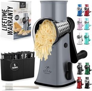 Zulay Rotary Cheese Grater 5 Blade Shredder