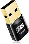 Foktech Wifi Dongle, AC600 802.11ac Dual Band 5GHz Mini Wireless Network USB Wifi Adapter for PC Desktop Laptop, Support Windows 11/10/8/7/Vista/XP, Mac Os X 10.9-10.15