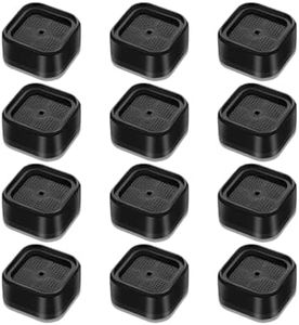 Xlihdzum 12 Pack Stackable Furniture Risers - 3.5cm Heavy Duty Adjustable Bed/Table Leg Extenders, Table Risers & Bed Risers, Multi-Purpose Furniture Lifts for Beds, Desks, Sofas (Blue) (Black)