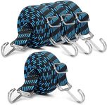 DIANZHU 4pcs Heavy Duty Adjustable Bungee Cords with Double Hooks Set,39.37" Long Flat Heavy Duty Elasticity Straps,with Length Adjustment Metal Buckle Luggage Elastic Rope,for Moving Cargo