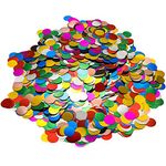 CC wonderland zone 50g Multicolor Metallic Shiny Round Confetti-Table Confetti for Party Wedding Decoration(Φ1.5cm)