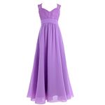 iEFiEL Kids Girls' Floral Lace Flower Dress Sweetheart High-Waisted Wedding Party Bridesmaid Dress Formal Ball Gown Lavender 7-8 Years