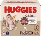 Huggies Calm Baby Diaper Wipes, Unscented, Hypoallergenic, 10 Push Button Packs (560 Wipes Total)