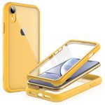 JETech Case for iPhone XR 6.1-Inch with Built-in Anti-Scratch Screen Protector, 360 Degree Full Body Rugged Phone Cover Clear-Back (Yellow)