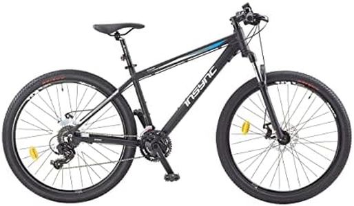 Insync Men's Zukan 27.5-Inch (650B) Front Suspension Alloy ATB 24 Speed Mountain Bike, 17.5-Inch Size, Black