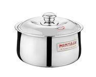 Mintage Double Walled Stainless Steel Casserole with lid, 2200ml, Silver | Harmaony Hot Case Casserole | Insulated Hot Pot for Meal Chapati Curry Roti | Keeps Food Hot & Cold for Long Hour