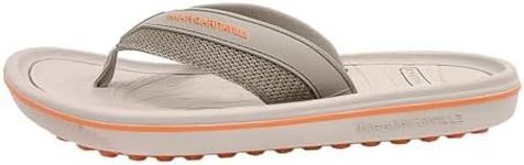 Margaritaville Golf Sandals, The Foot Wedge, Spikeless Golf Flip Flops for Women and Men, Shock Absorbing Golf Footwear With Cushioned Contoured Arch Support, Beige/Orange, Men’s 11/Women’s 12
