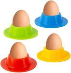 AYNKH 4PCS Silicone Egg Holder, 8.6cm Colorful Egg Cups Stand Tray Stack and Store for Breakfast Kitchen Outdoor Camping Kids