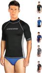 Cressi Rash Guard Man Short/SL - Men's Rash Guard Short Sleeves Made of Elastic UV Protection (UPF) 50+, Black/Grey, XL/5 (54)