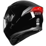 ILM Motorcycle Dual Visor Flip up Modular Full Face Helmet DOT with 7 Colors (Small, Gloss Black - Led)