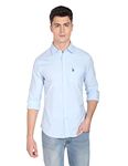 U.S. Polo Assn. Mens Solid Oxford Fs Regular Fit Shirts (Usshtfx0016_Blue_M)