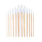 Royal and Langnickel Flat Long Handle Taklon Variety Brush Set - White (Pack of 12)