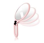 Stianiiie 1X 5X Handheld Mirror with Handle for Travel， Magnifying Mirror, Magnification, Rotation Adjustable Handle, Double Sided Folding, Mirror for Women for Eyes Makeup Travel Table Desk Shaving