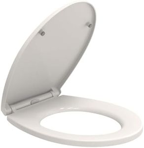 Soft Close Toilet Seat Heavy Duty Anti Bacterial Durable Oval Standard Loo Seat Quick Release for Easy Cleaning Easy Installation with Dual Fixing (Top & Bottom) Premium UF Material White AAN®