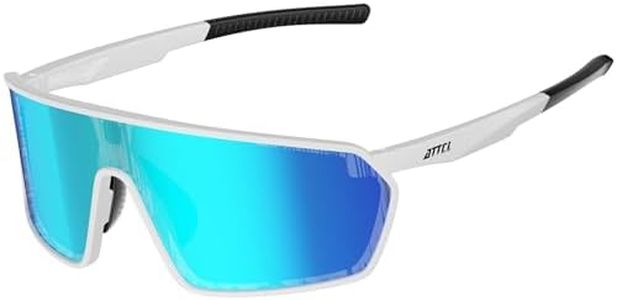 ATTCL Unisex Cycling Glasses Men Women Teens Sports Biking Sunglasses UV Protection Bicycle MTB Riding Goggles KC05 White blue