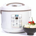 M4Y Rice Cooker, Slow Cooker and Food Steamer for 1-6 People – 1.2 Litre - Keep Warm Function, Delay Timer, Premium Inner Pot, Spatula & Measuring Cup, Perfect Rice Every time– Quick & Easy