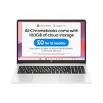 HP Chromebook 15.6" | Intel Pentium Silver N6000 Processor | 4 GB RAM | 128 GB eMMC | Intel UHD Graphics | FHD Display | Up to 10hrs battery | Chrome OS | Dual Speakers| Mineral Silver | 15a-na0003sa