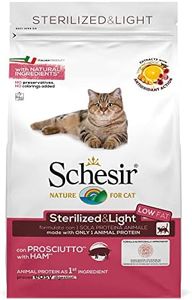 Schesir Sterilized & Light, Cibo Secco per Gatti Adulti Sterilizzati al Gusto Prosciutto, Crocchette - Sacco da 1,5 Kg