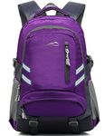 Laptop Backpack Bookbag for School College Travel Student,Fit Laptop Up to 15.6 inch Multi Compartment Bags with USB Charging Port Anti theft, Gift for Men Women(Purple&Grey)