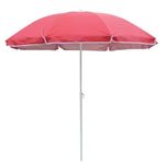 RAINPOPSON Garden Umbrella without Stand 7ft Outdoor Big Size Canopy Patio Umbrella (Red)