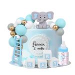 LARDUX 24 PCS Baby Shower Cake Decorations-Bear Cake Decoration DIY Cake Balls Decoration for Baby Boy Girl Birthday Party Gender Reveal Bear Baby Shower Cake Decor-Blue