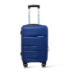 Swiss Military PP Swirl Navy Blue Textured Hard Top 20 Inch Luggage Trolley Bag, 360 Degree Rotatable 8 Wheels, 3 Dial Combination Lock, 41 Liters, HTL121