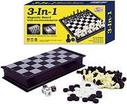 3 in 1 Chess Checkers Backgammon Set, Magnetic Chess Travel Magnet Chess with Folding Case 9.8 inches