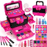 Kids Makeup Kit Girl Toys, 54PCS Teensymic Makeup Toys for Girls Washable Makeup Princess Make Up Girl Toys Age 4 5 6 7 8 9 Birthday Gift