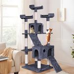 BEASTIE 180cm Cat Tree with Mouse Toy Scratching Post Tower Condo for Large Big Cat Play Towers Trees House Furniture Wood in Grey Colour