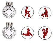 JPTSDBNWMT 6 PCS Funny Adult Golf Ball Markers Hat Clip with Magnetic for Men Women Golfer Gifts Enamel Technique