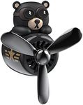 qzjijosen Car Air Fresheners,Cute Bear Pilot Car Diffuser Rotating Propeller Air Outlet Vent Fresheners,Aromatherapy Ornament Car Accessories (Cool Black) One Size 1.0 count