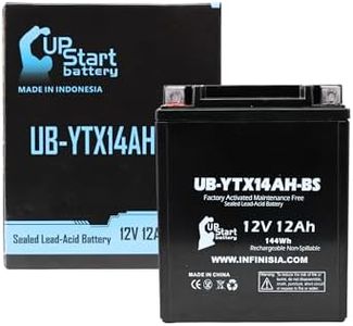 UB-YTX14AH-BS Battery Replacement for 2000 Polaris Sportsman HO 500 CC ATV - Factory Activated, Maintenance Free, Motorcycle Battery - 12V, 12AH, UpStart Battery Brand