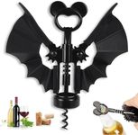 zhenzhenhao Wine Opener,Wing Corkscrew,Zinc Alloy Bat Shaped Wine Bottle Opener,2 in 1 Red Wine Beer Bottle Opener for Wine Enthusiast Waiters Chrome