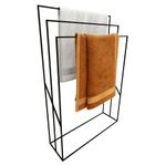 Havanto Manhattan Collection Metal Freestanding 3 Bar Towel Stand for Bathroom - (Matt Black)