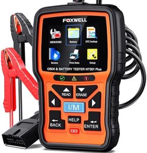 Upgraded NT301 FOXWELL OBD2 Scanner Battery Tester, 2 in 1 NT301Plus Check Engine Code Reader Scan Tool 12V 100-2000 CCA Battery Charging Cranking Test, EVAP Live Data Car Obd2 Scanner Diagnostic Tool