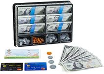 Play Money Set for Kids, Fake Money for Pretend Play – Looks Real, Best Toy Money for Play and Learning – Kit Includes: Bills, Coins, Credit Card, and Checkbook