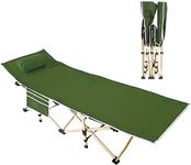 Livearty (TM) Folding Camping Cot, Portable Camp Bed Cots, Max Load 450 LBS, for Camping, BBQ, Hiking, Backpacking, Beach, Office Green