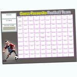 Gifts and Temptations Ltd Football Team Scratch Cards Fundraiser, 100 Names, A4 Size, 300gsm High Gloss Card, Random Team Names Behind Scratch-Off Label