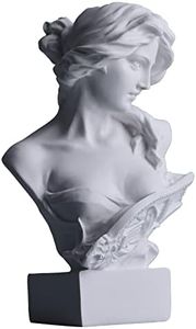 LCCCK 6'' H Greek Mythology Bust Statue Decor,Artemis Statues Roman Goddess Figurines,Used for Sketch Practice Aesthetics and Sculptures Indoor Filling Space Living Room, Bedroom Study White