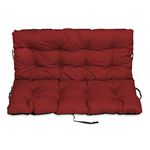 Superkissen24. Large Garden Bench Seat Cushion Seat Pad - 180x50 and 180x60 cm back - Seat cover for Garden Swing or Garden Sofa - Outdoor/Indoor Long Bench Pillow - Waterproof - dark red